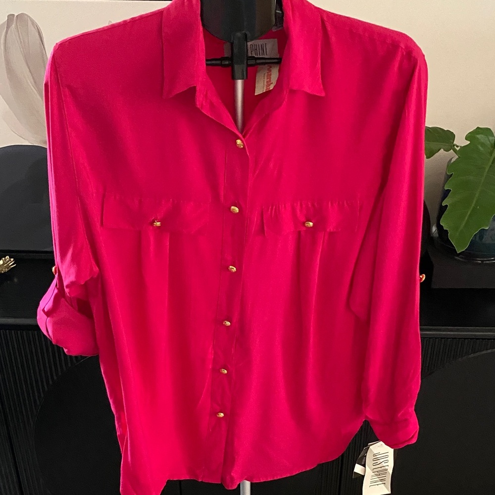 Vintage Josephine Fuchsia Button-Down Shirt